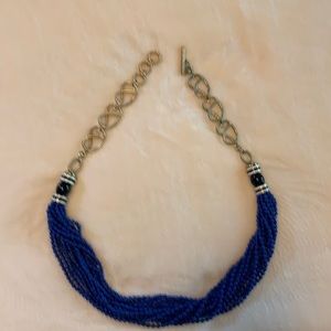 Talbots blue and gold chain necklace.